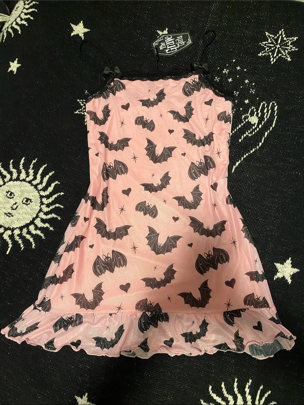The grave girls Pink mesh slip dress